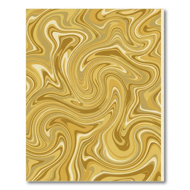 Golden Swirl Marble Effect Rug