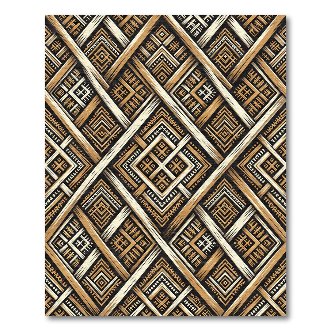 Tribal Diamond Weave Pattern Rug
