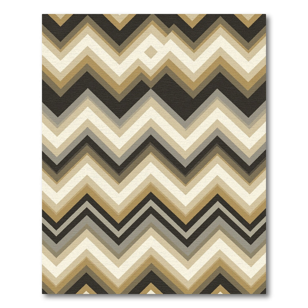 Earthy Tones Chevron Geometric Abstract Rug