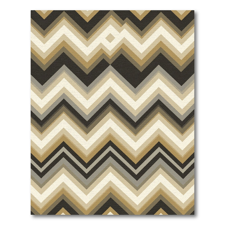 Earthy Tones Chevron Geometric Abstract Rug