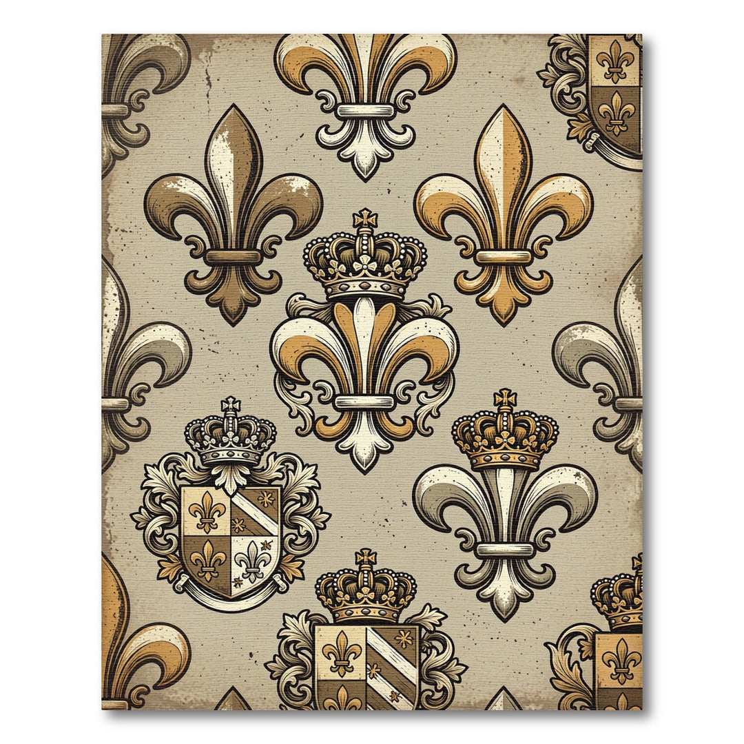 Royal Gold Crest Fleur De Lis Rug
