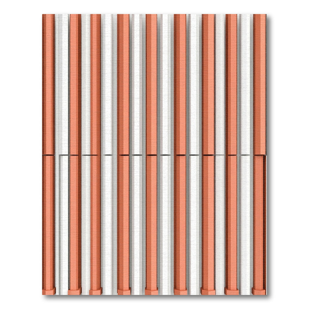 Coral White Geometric Stripe Repeating Rug