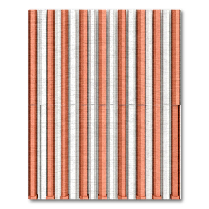 Coral White Geometric Stripe Repeating Rug