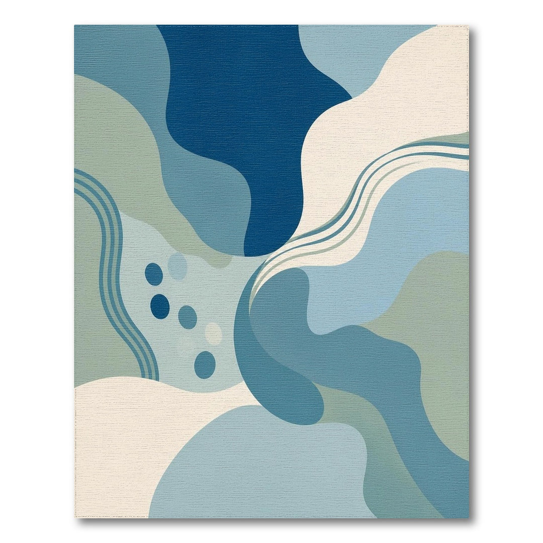 Abstract Area Blue Teal Abstract Flow Area Rug