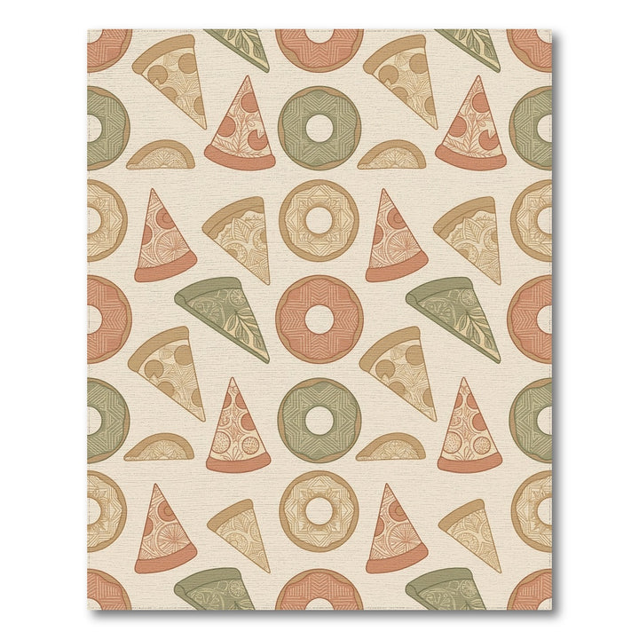 Earthy Doughnut Pizza Slice Collection Rug