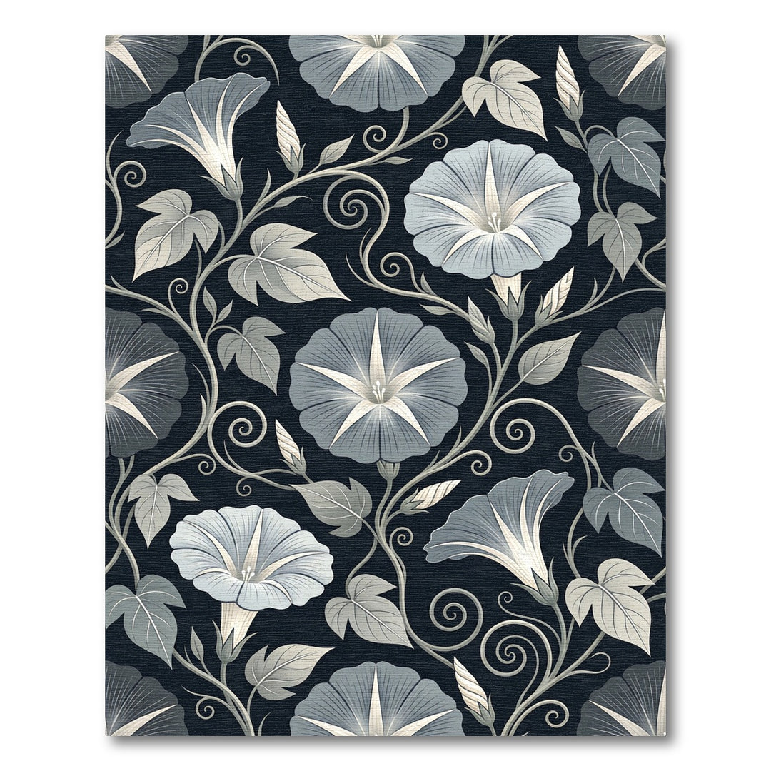 Vintage Gray Floral Vine Rug