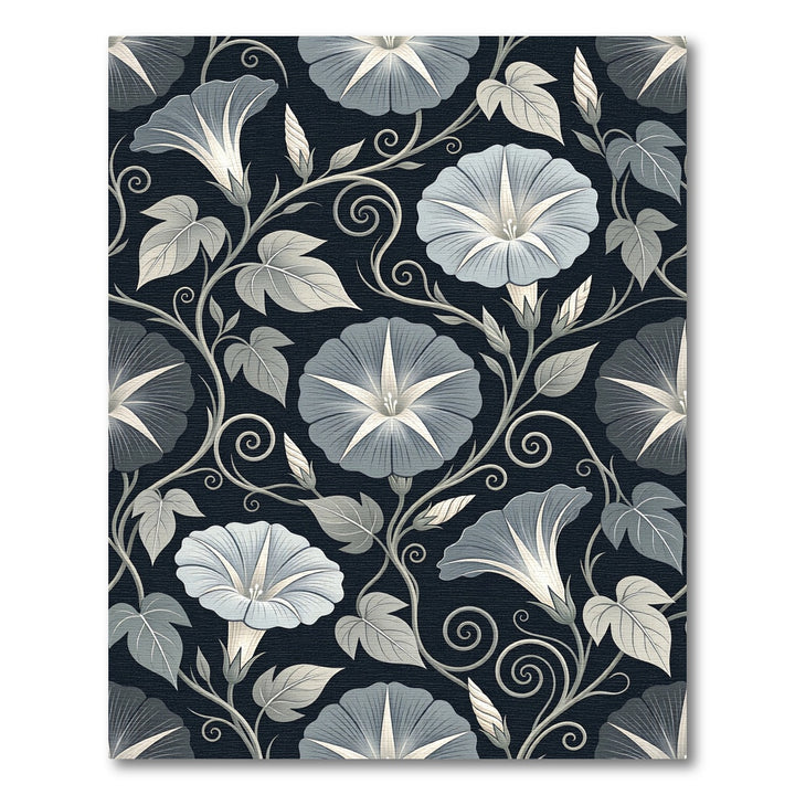 Vintage Gray Floral Vine Rug