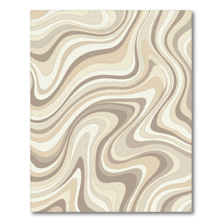 Earthy Swirl Abstract Lines Rug