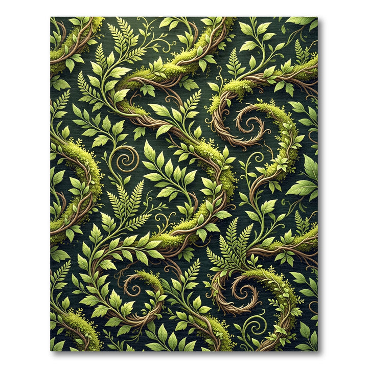 Lush Verdant Vine Swirl Rug