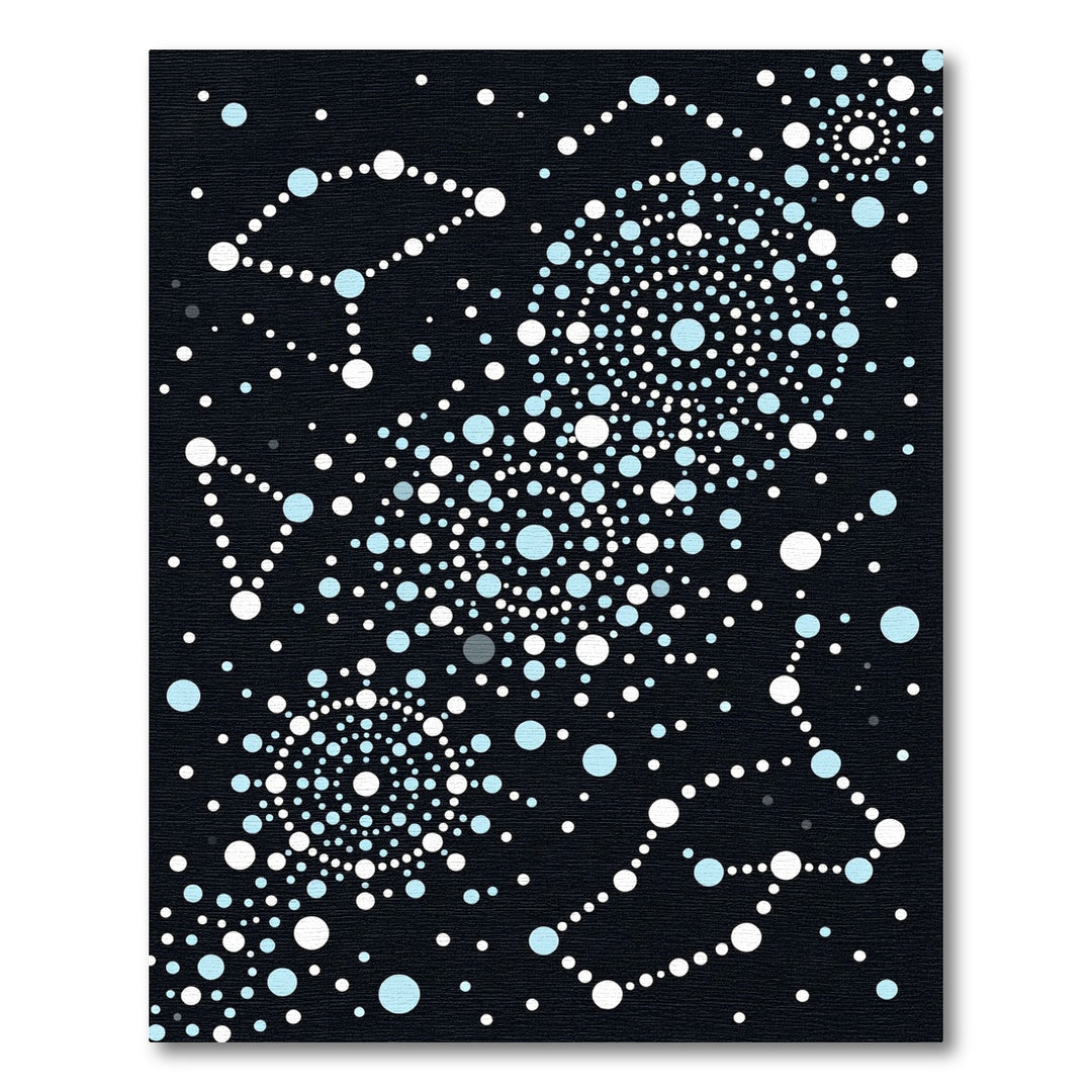 Cosmic Blue And White Galaxy Dots Rug
