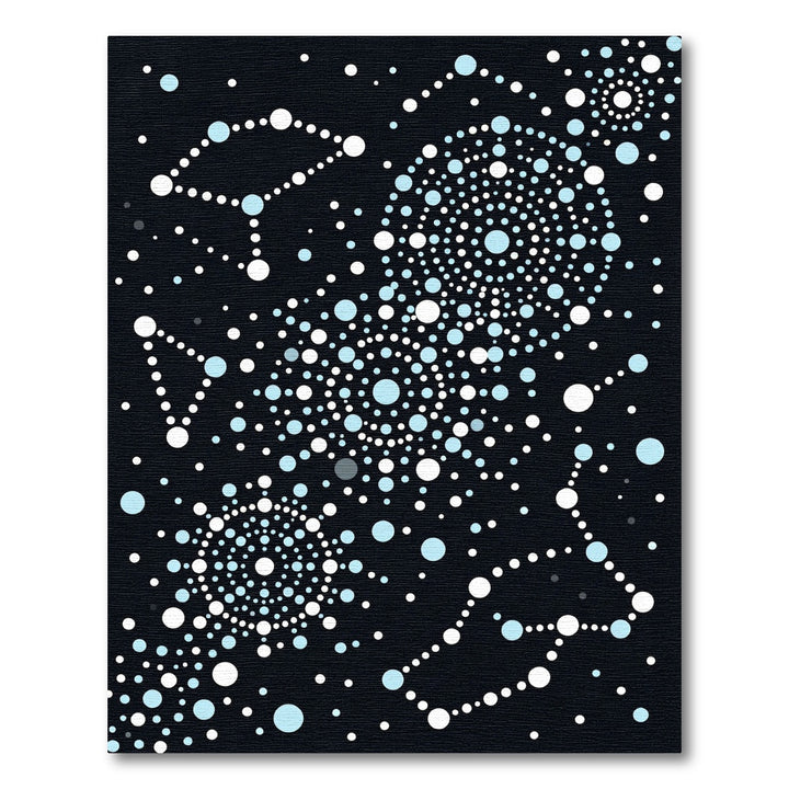 Cosmic Blue And White Galaxy Dots Rug