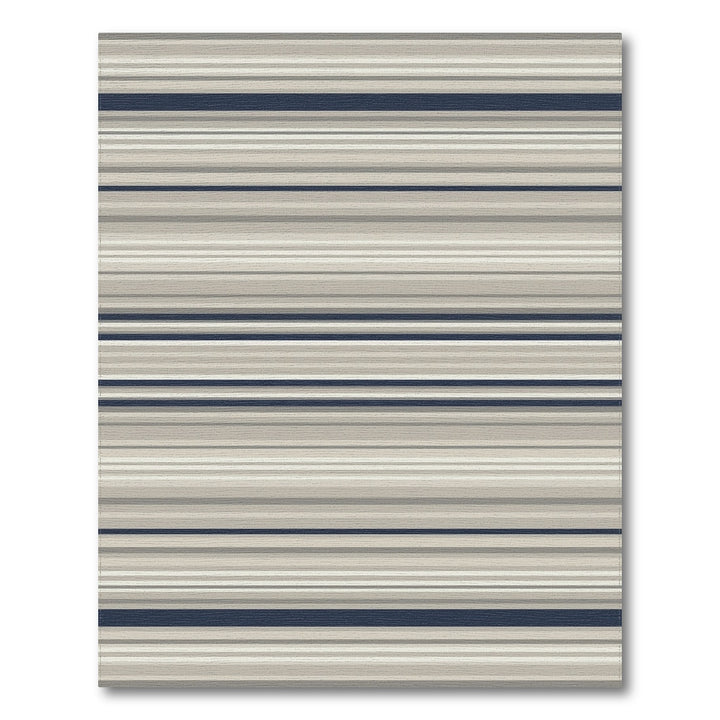 Cool Neutrals Navy Stripe Rug