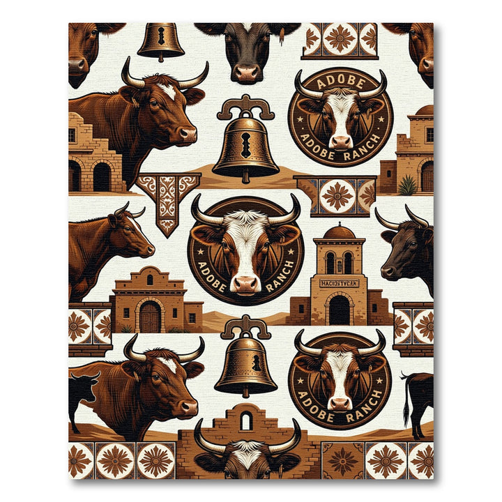 Adobe Ranch Cow Bell Charm Rug