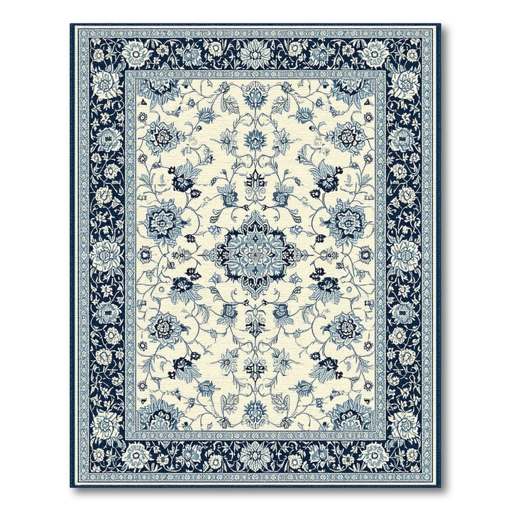 Floral Navy Blue Floral Persian Area Rug