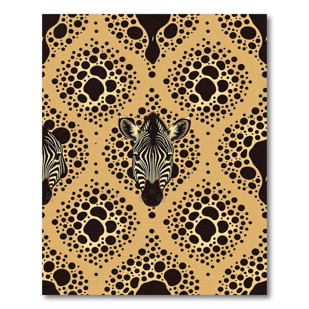 Golden Zebra Dot Mandala Rug