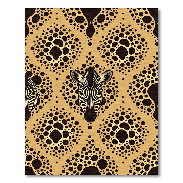 Golden Zebra Dot Mandala Rug