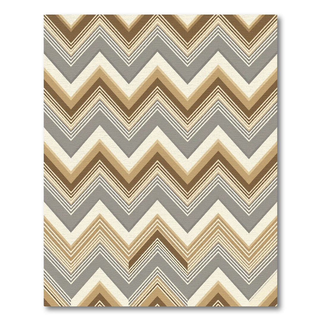 Neutral Earthy Chevron Zigzag Rug
