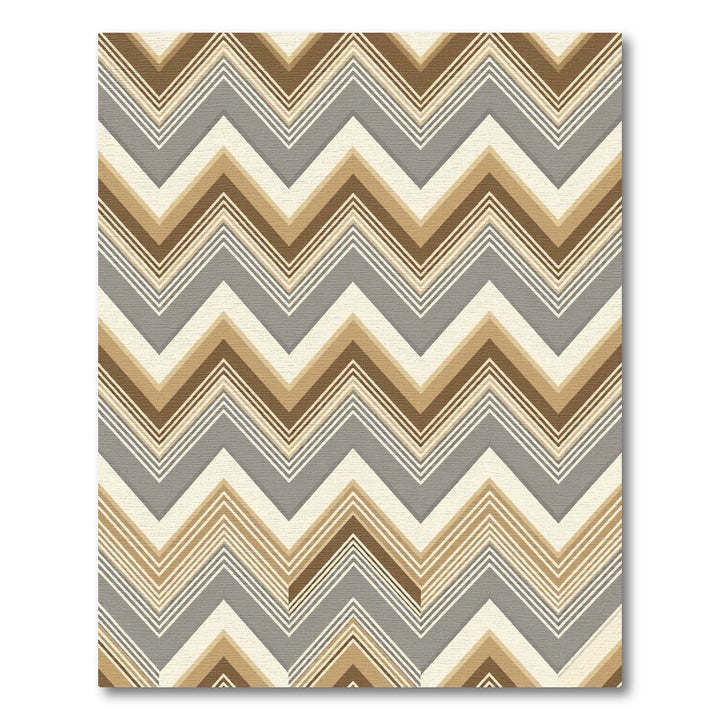 Neutral Earthy Chevron Zigzag Rug