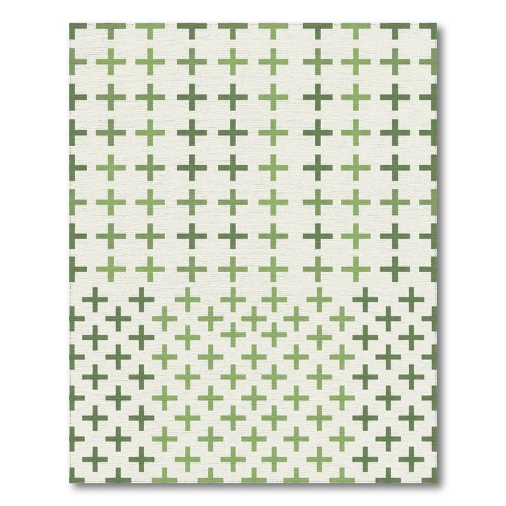 Verdant Green Plus Sign Grid Rug