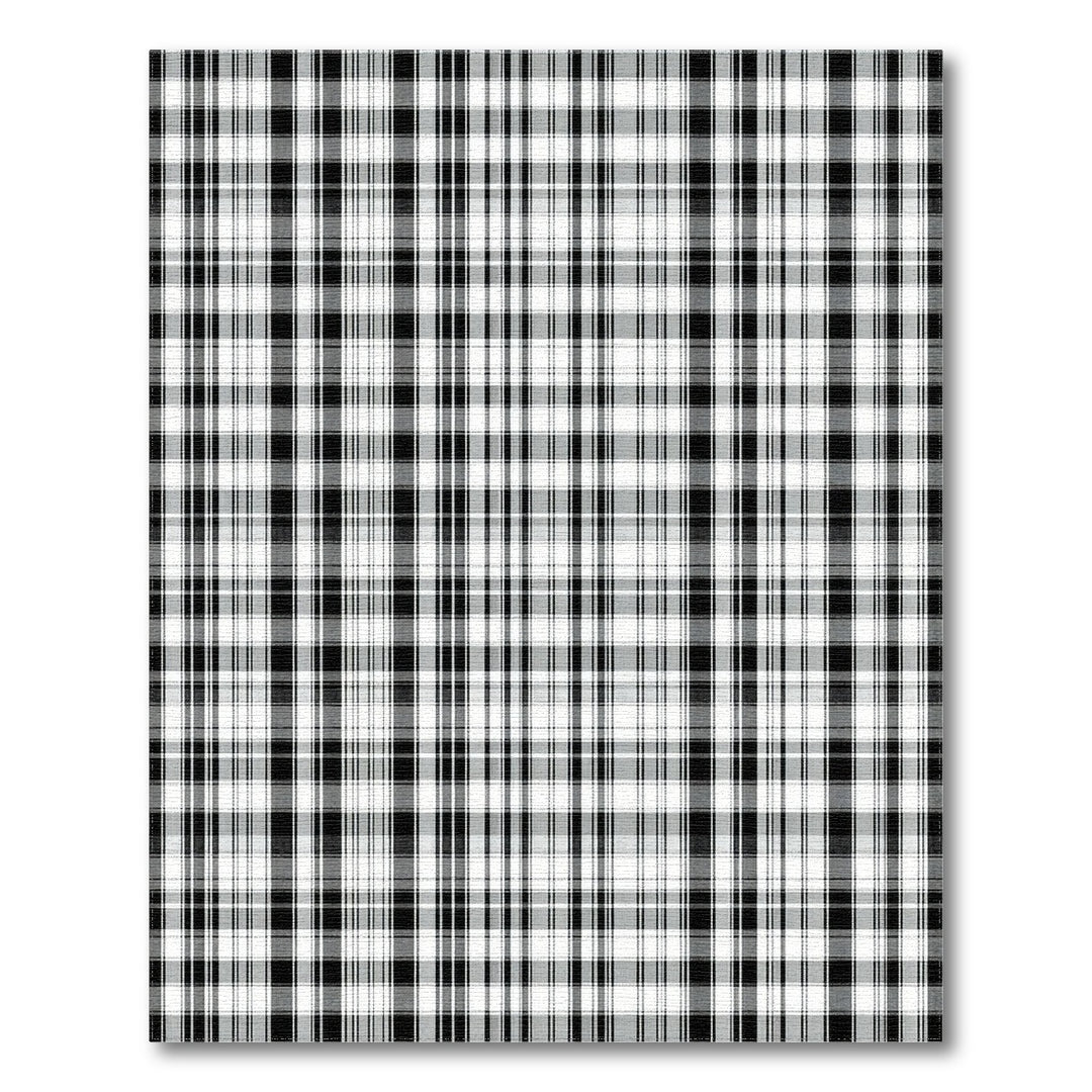 Black and White Plaid Area Rug