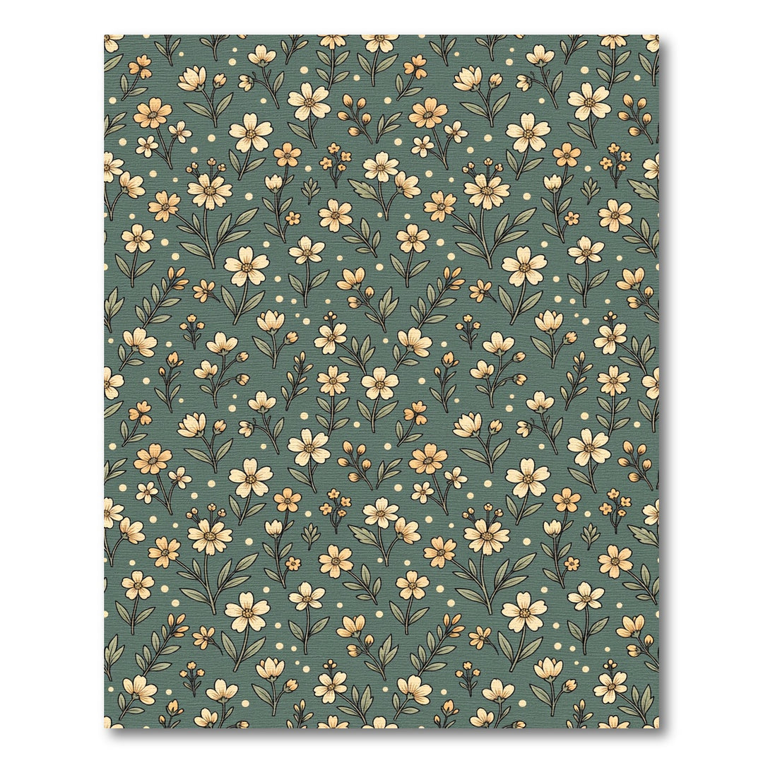 Botanical Cream Yellow Flowers Rug