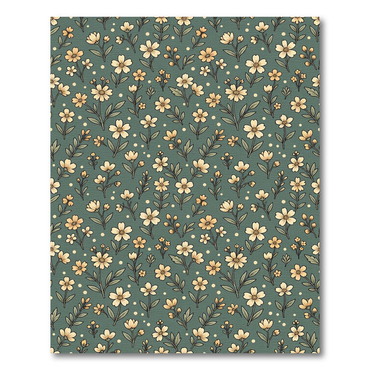 Botanical Cream Yellow Flowers Rug