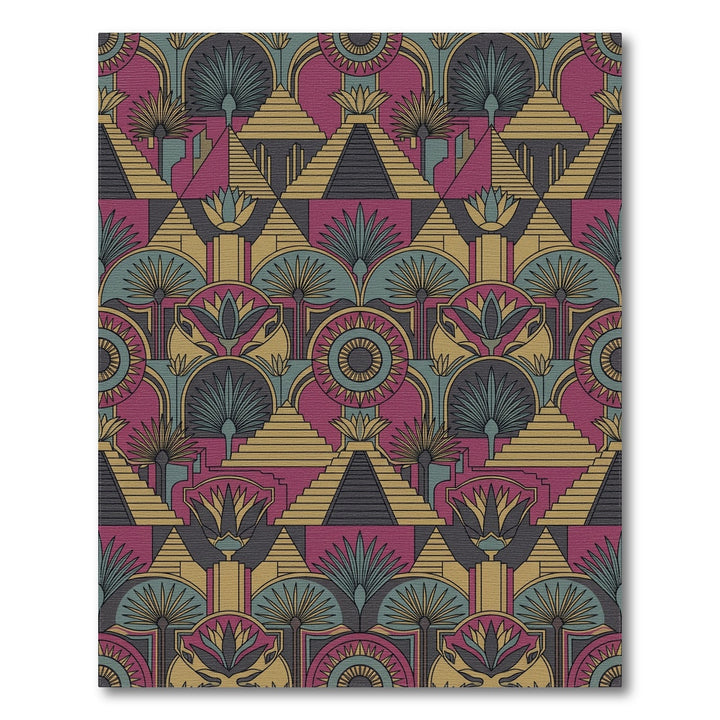 Art Deco Egyptian Pyramid Lotus Rug