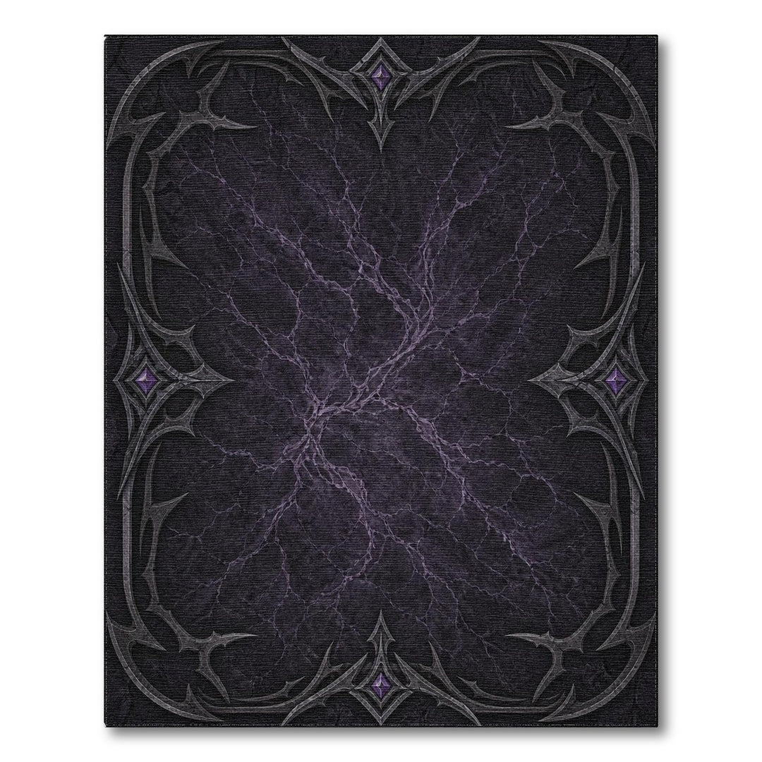 Distressed Vintage Purple Gothic Distressed Area Rug
