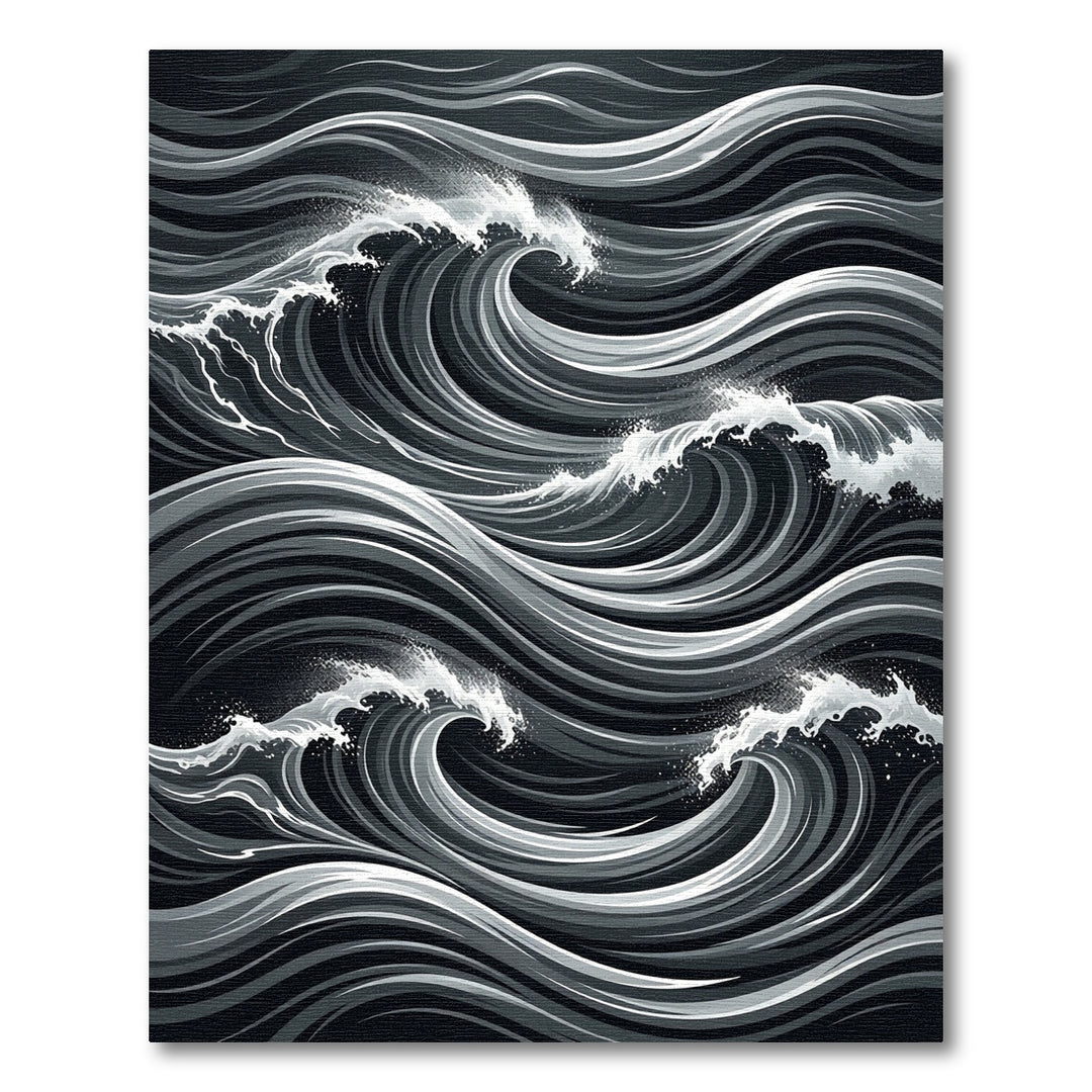 Monochromatic Dynamic Ocean Wave Swirl Rug