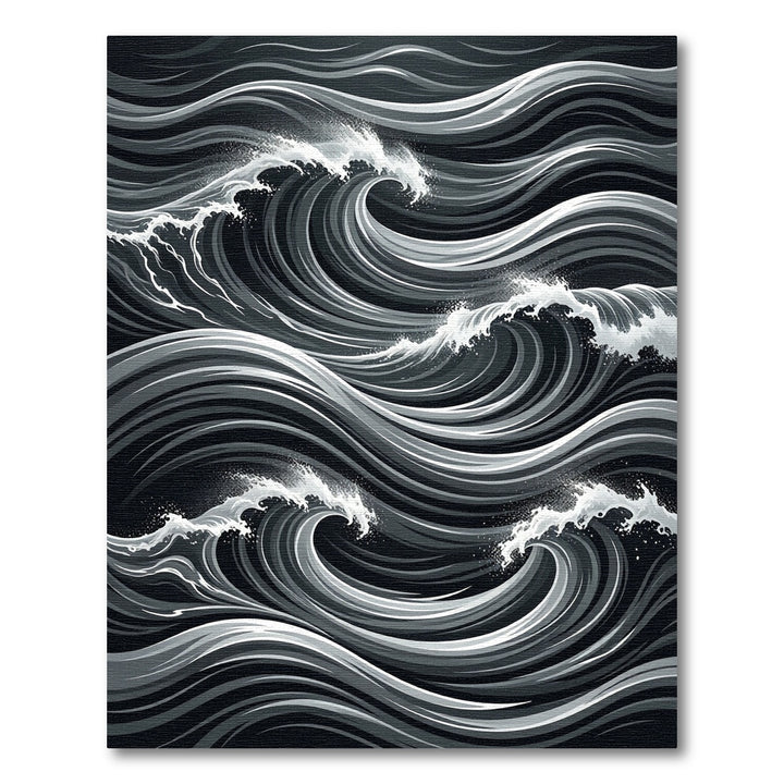 Monochromatic Dynamic Ocean Wave Swirl Rug