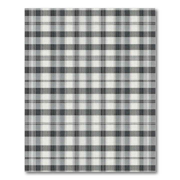 Plaid Black and White Black White Plaid Geometric Area Rug