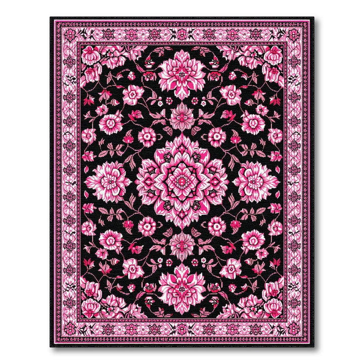 Pink Floral Medallion Vintage Area Rug