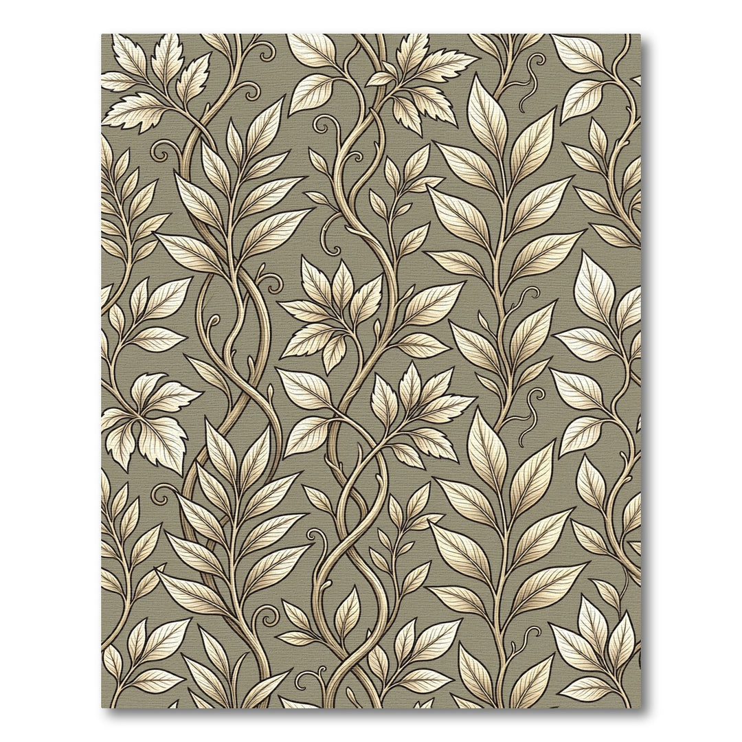 Elegant Twining Gold Leaf Vines Rug