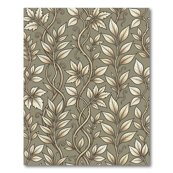Elegant Twining Gold Leaf Vines Rug