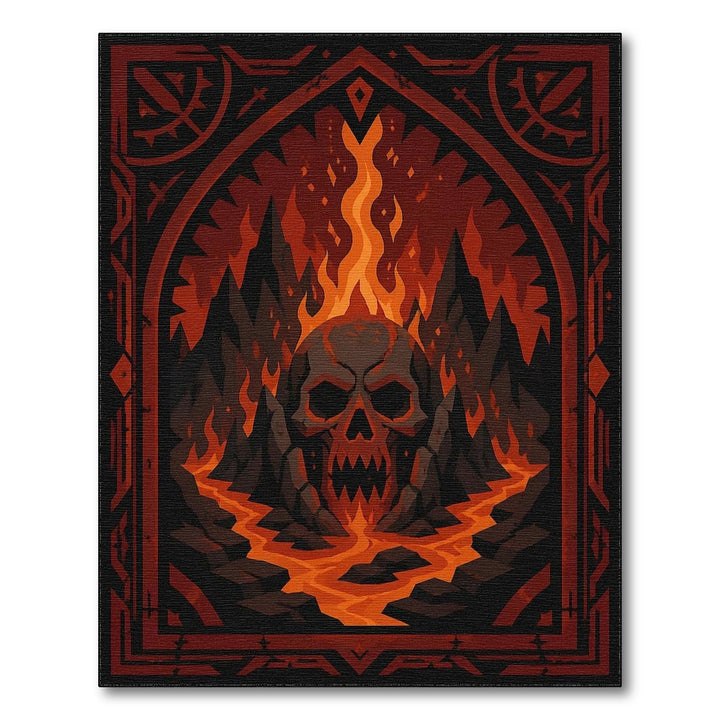 Inferno Skull Lava Area Rug