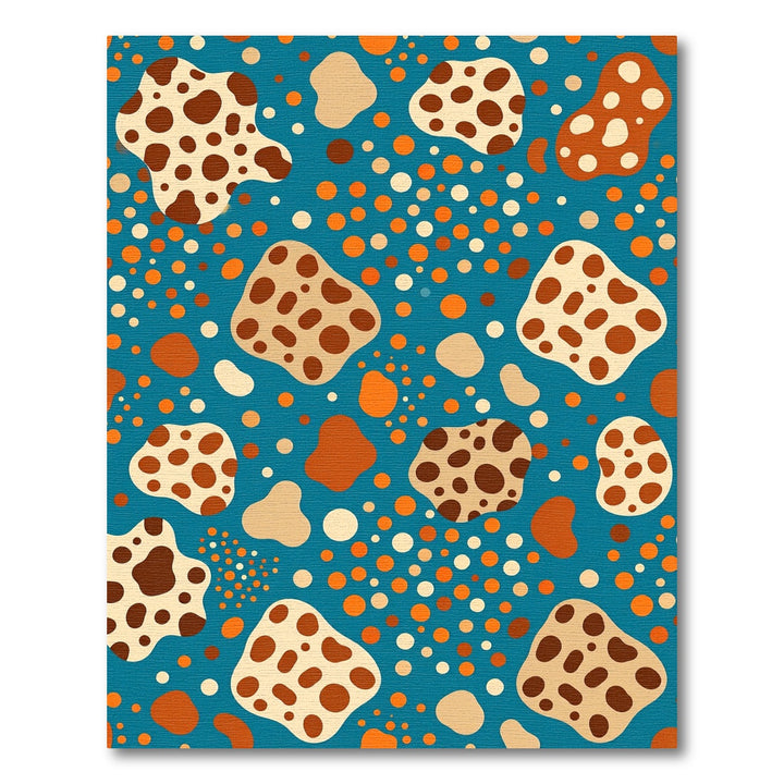 Retro Speckled Blob Aqua Area Rug