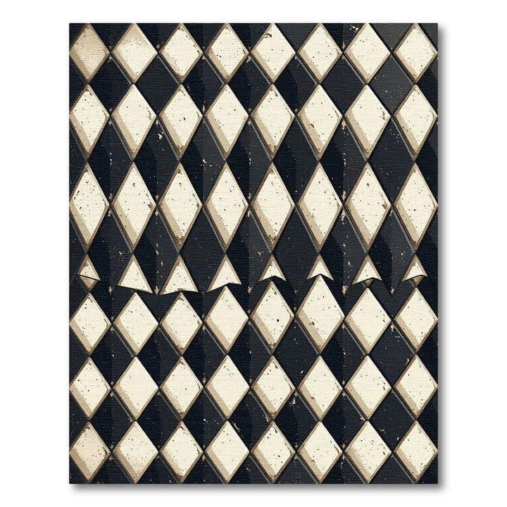 Classic Black Cream Diamond Tessellation Rug