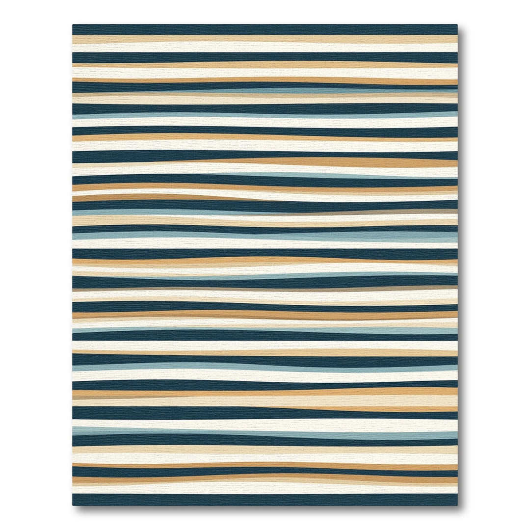 Wavy Mid Century Modern Stripe Rug