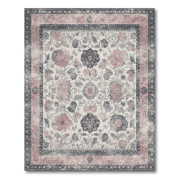 Pink Floral Vintage Area Rug