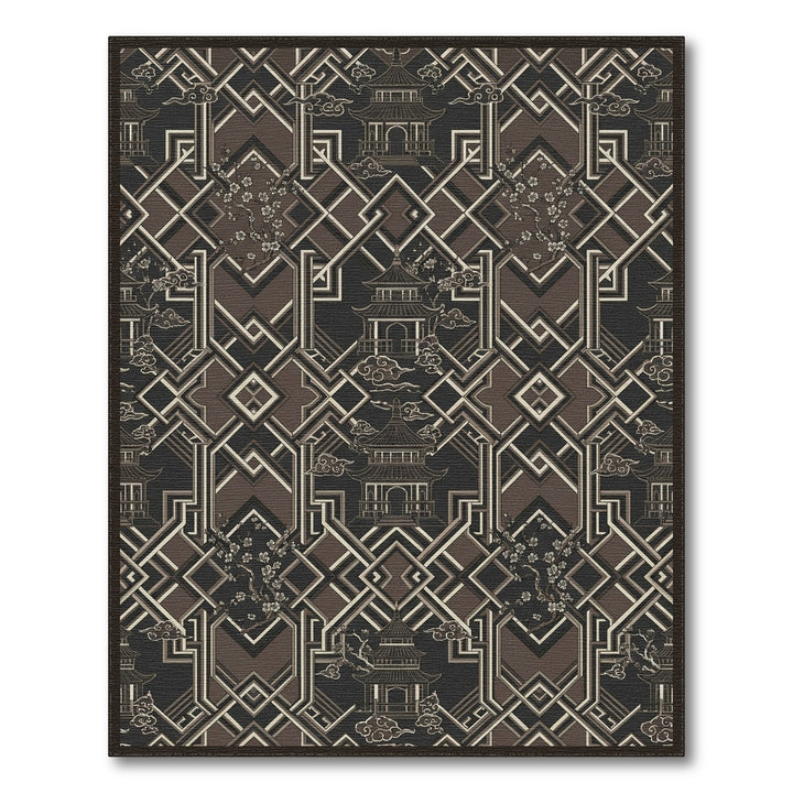 Emperor Pagoda Blossom Geometric Brown Rug
