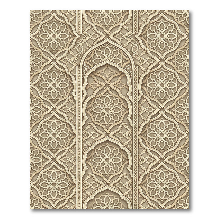 Oriental Beige Arabesque Arch Rug