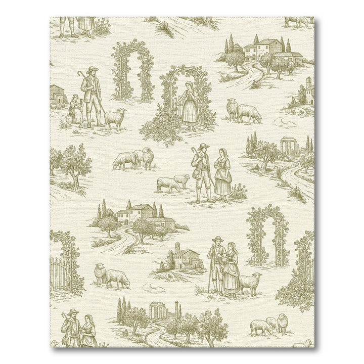 Pastoral Countryside Sheep Sketch Rug