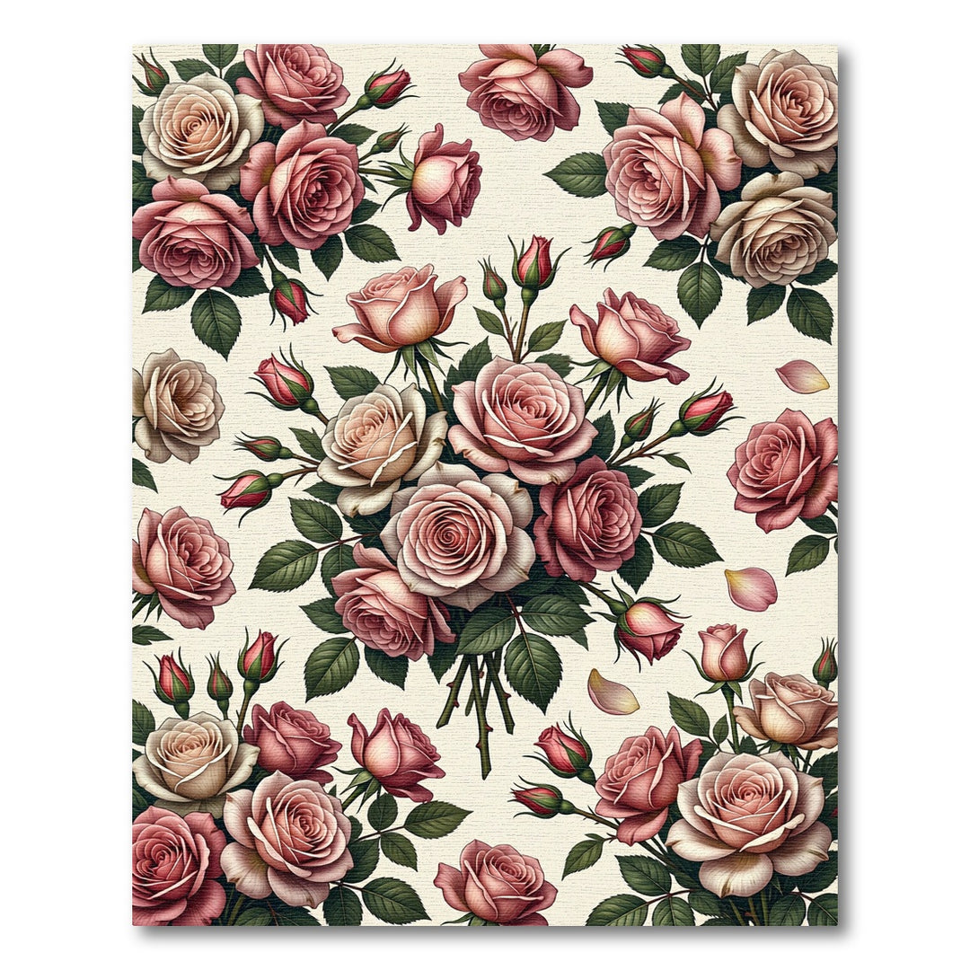 Antique Rose Garden Bouquet Rug