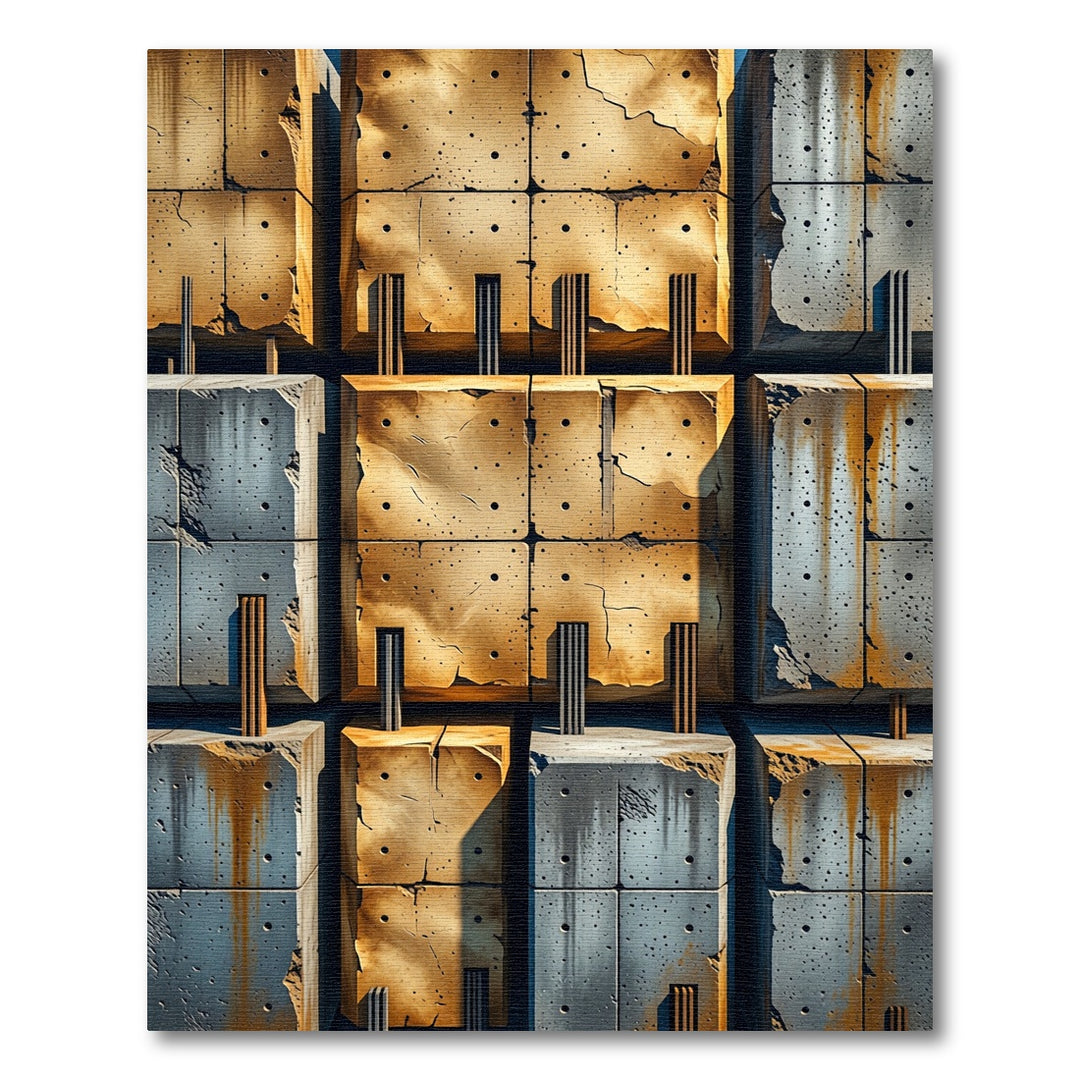 Industrial Concrete Blocks Texture Rug