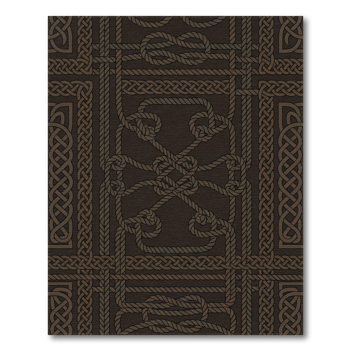 Rustic Brown Rope Knot Weave Rug