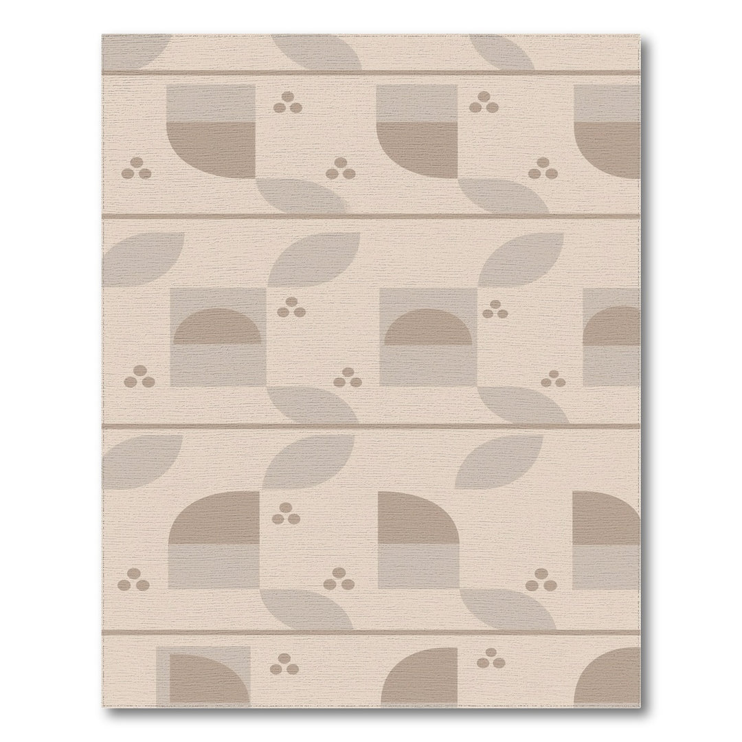 Beige Geometric Modern Area Rug