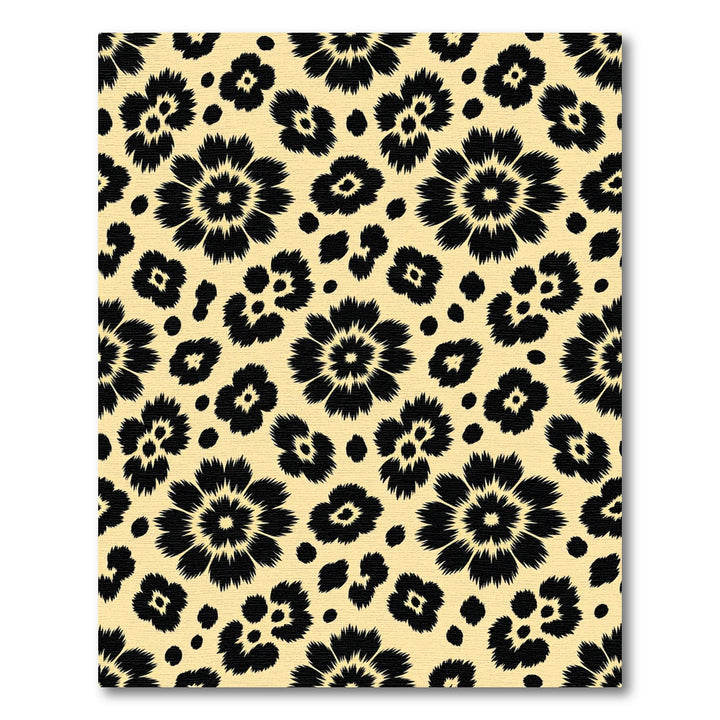 Black Floral Spot Cheetah Rug