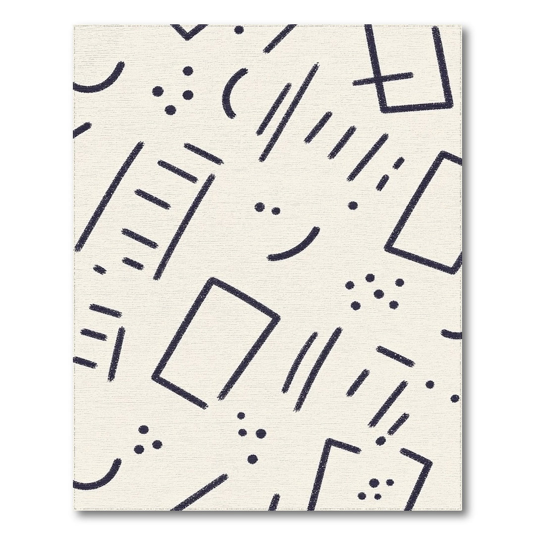 Black White Geometric Area Rug