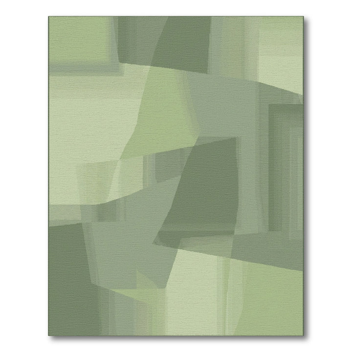 Abstract Sage Geometric Overlay Rug