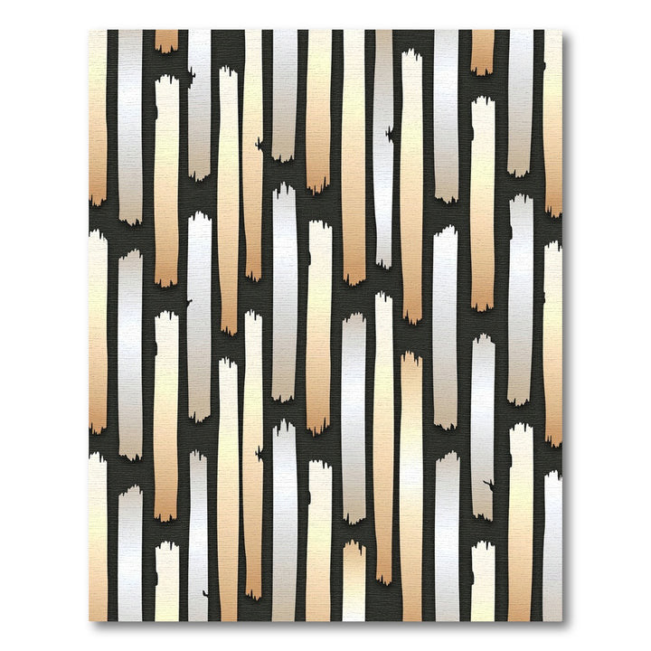 Vertical Gold And Silver Brushstroke Rug